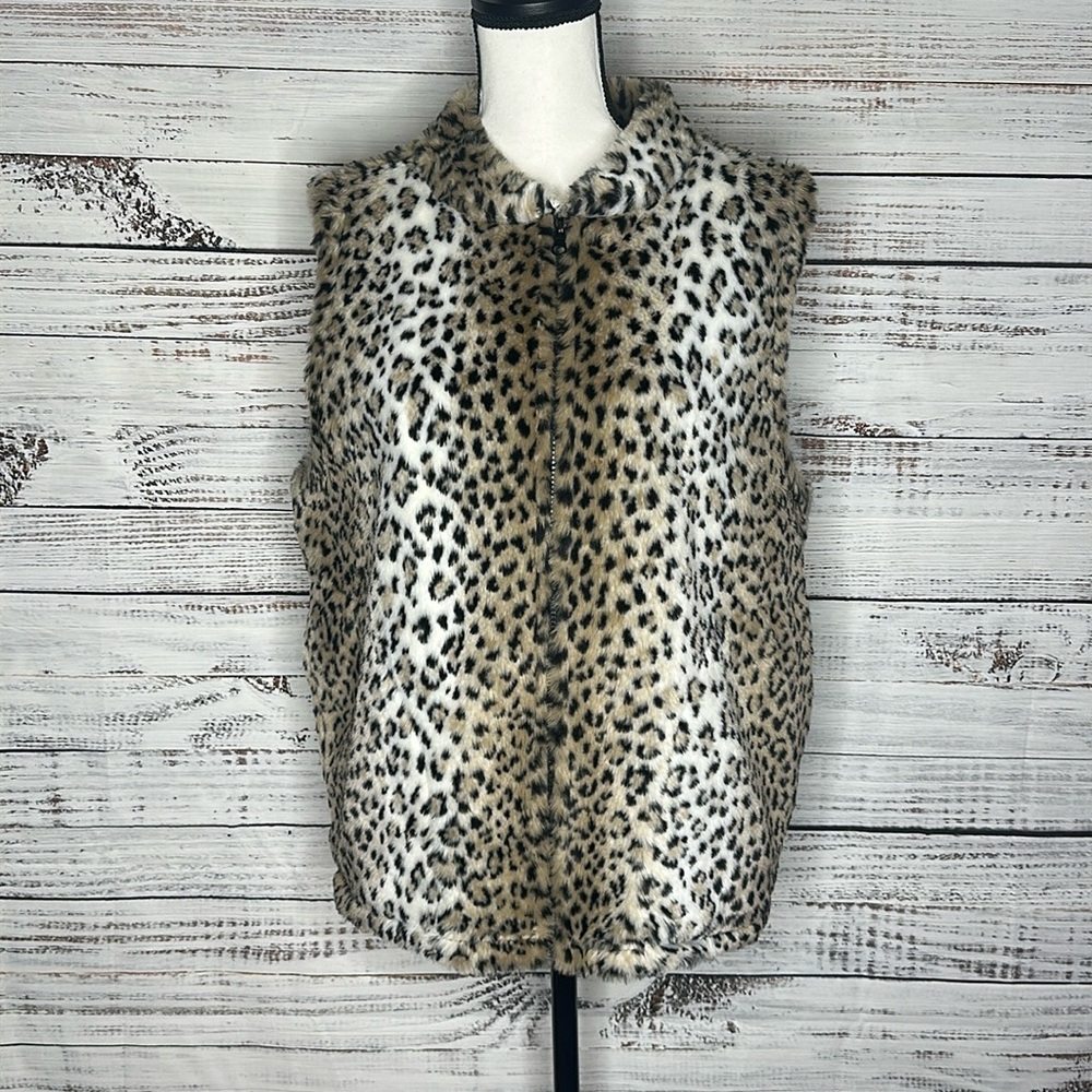 Cobblestone Canyon Animal Print Vest Size L